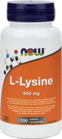 Now L-Lysine 500Mg 100 Tablets