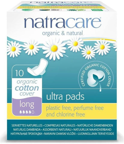 Natracare Ultra Pads Long with wings 10 Count