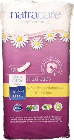 Natracare Maxi Night Time Pads 10 Count