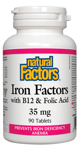 Natural Factors Iron, B12 & Folic Acid 90 Tablet