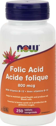 Now Folic Acid 800MCG 250 Tablet