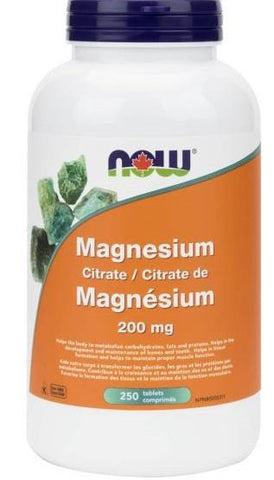Now Magnesium Citrate 200MG 250 Tablets