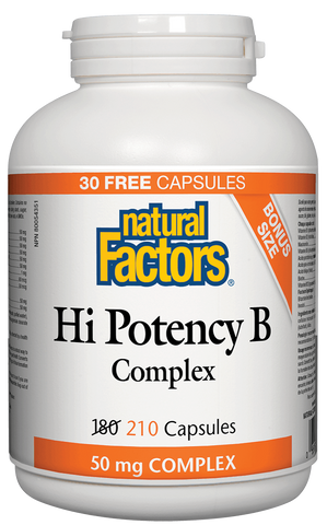 Natural Factors Hi Potency B 50mg Complex 210 Capsules