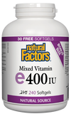 Natural Factors Vitamin E Mixed 400IU 240 Softgels