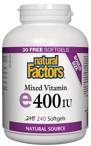 Natural Factors Vitamin E Mixed 400IU 240 Softgels