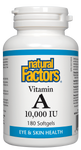 Natural Factors Vitamin A 10,000IU 180 Softgel