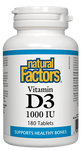Natural Factors Vitamin D3 1000IU 180 Tablet
