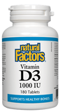 Natural Factors Vitamin D3 1000IU 180 Tablet