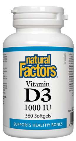 Natural Factors Vitamin D3 1000IU 360 Softgel