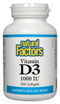 Natural Factors Vitamin D3 1000IU 500 Softgel