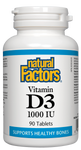 Natural Factors Vitamin D3 1000IU 90 Tablet
