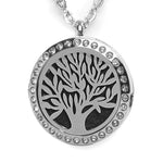 T-Zone Crystal Tree Locket Essential Oil Necklace