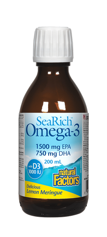 Natural Factors SeaRich Omega 3 1500mg EPA 750mg DHA Lemon 200ML