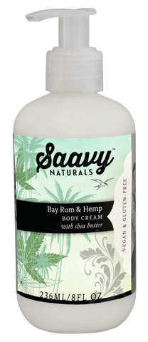Saavy Naturals Bay Rum & Hemp Body Cream 236ML